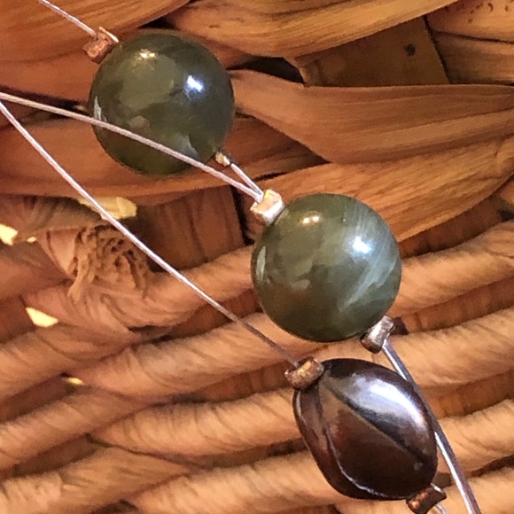 Forest tones resin floating bead jewelry set - Picture 10 of 10